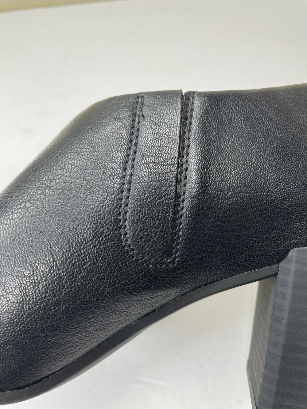 SOUL NATURALIZER Black Faux Leather CHLOE Block Heel Open Toe Sandal Bootie 6.5